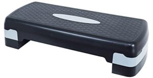 signature fitness adjustable workout aerobic stepper step platform trainer, 27-inch, black/gray