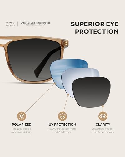 WearMe Pro Premium Polarized Double Bar Sunglasses for Men and Women UVA and UVB (Crystal Brown/Gradient Black)