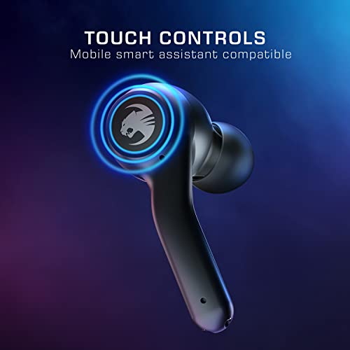 ROCCAT Syn Buds Air True Wireless Earbuds for Mobile Gaming with Dual-Microphones, for Nintendo Switch, Windows, 7, 8.1, 10, 11, Mac, iPad, and iPhone – Black