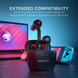 ROCCAT Syn Buds Air True Wireless Earbuds for Mobile Gaming with Dual-Microphones, for Nintendo Switch, Windows, 7, 8.1, 10, 11, Mac, iPad, and iPhone – Black