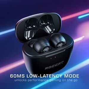 ROCCAT Syn Buds Air True Wireless Earbuds for Mobile Gaming with Dual-Microphones, for Nintendo Switch, Windows, 7, 8.1, 10, 11, Mac, iPad, and iPhone – Black