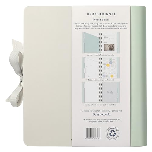 Busy B Baby B Baby Journal with Pockets and Stickers, Neutral