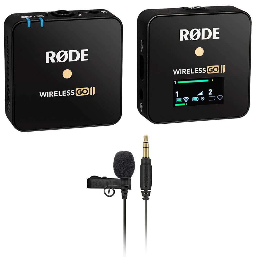 Rode Wireless GO II Single Compact Digital Wireless Microphone System/Recorder Bundle with Omnidirectional Lavalier Microphone for Wireless GO Systems