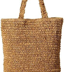 The Drop Women's Ealga Flat Handle Straw Tote, Natural, One Size