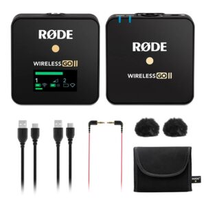 Rode Wireless GO II Single Compact Digital Wireless Microphone System/Recorder Bundle with Omnidirectional Lavalier Microphone for Wireless GO Systems