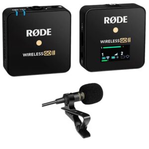 rode wireless go ii single compact digital wireless microphone system recorder bundle with professional grade lapel microphone