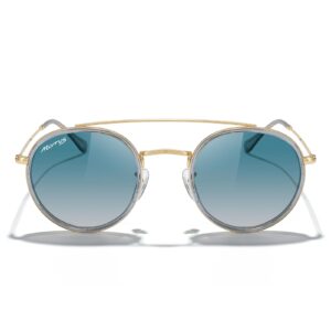 MERRY'S Retro Round Polarized Sunglasses - Unisex Double Bridge Sun Glasses