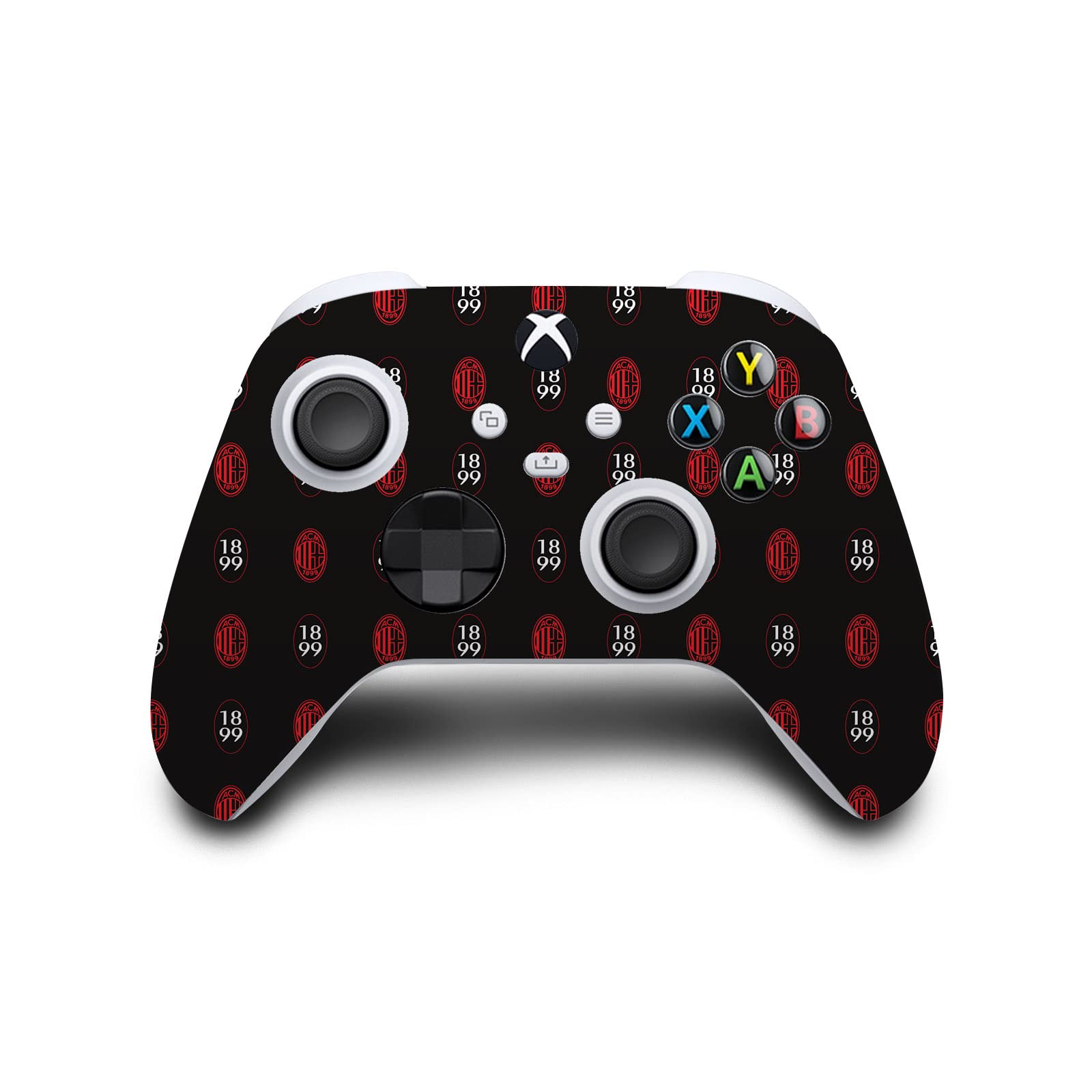 Head Case Designs Officially Licensed AC Milan Pattern Logo Art Matte Vinyl Sticker Gaming Skin Decal Cover Compatible with Xbox Series S Console and Controller Bundle