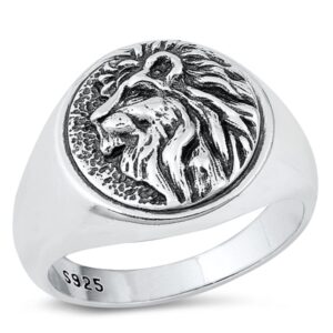 closeoutwarehouse sterling silver king lion head ring size 8