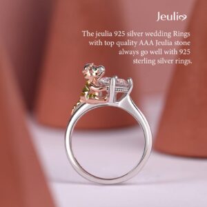 Jeulia Hug Me Adorable Hamster Snail Round Cut Sterling Silver Ring Fashion Anniversary Engagement Wedding Christmas Birthday for Boyfriend With Gift Jewelry Box (Clever Dinosaur, 8.5)