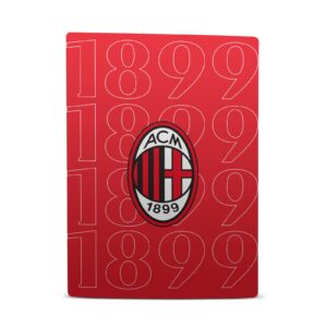 Head Case Designs Officially Licensed AC Milan 1899 Black Logo Art Matte Vinyl Faceplate Sticker Gaming Skin Decal Cover Compatible with Sony Playstation 5 PS5 Digital Edition Console