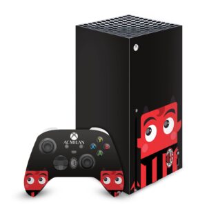 head case designs officially licensed ac milan mascotte art vinyl sticker gaming skin decal cover compatible with xbox series x console and controller bundle