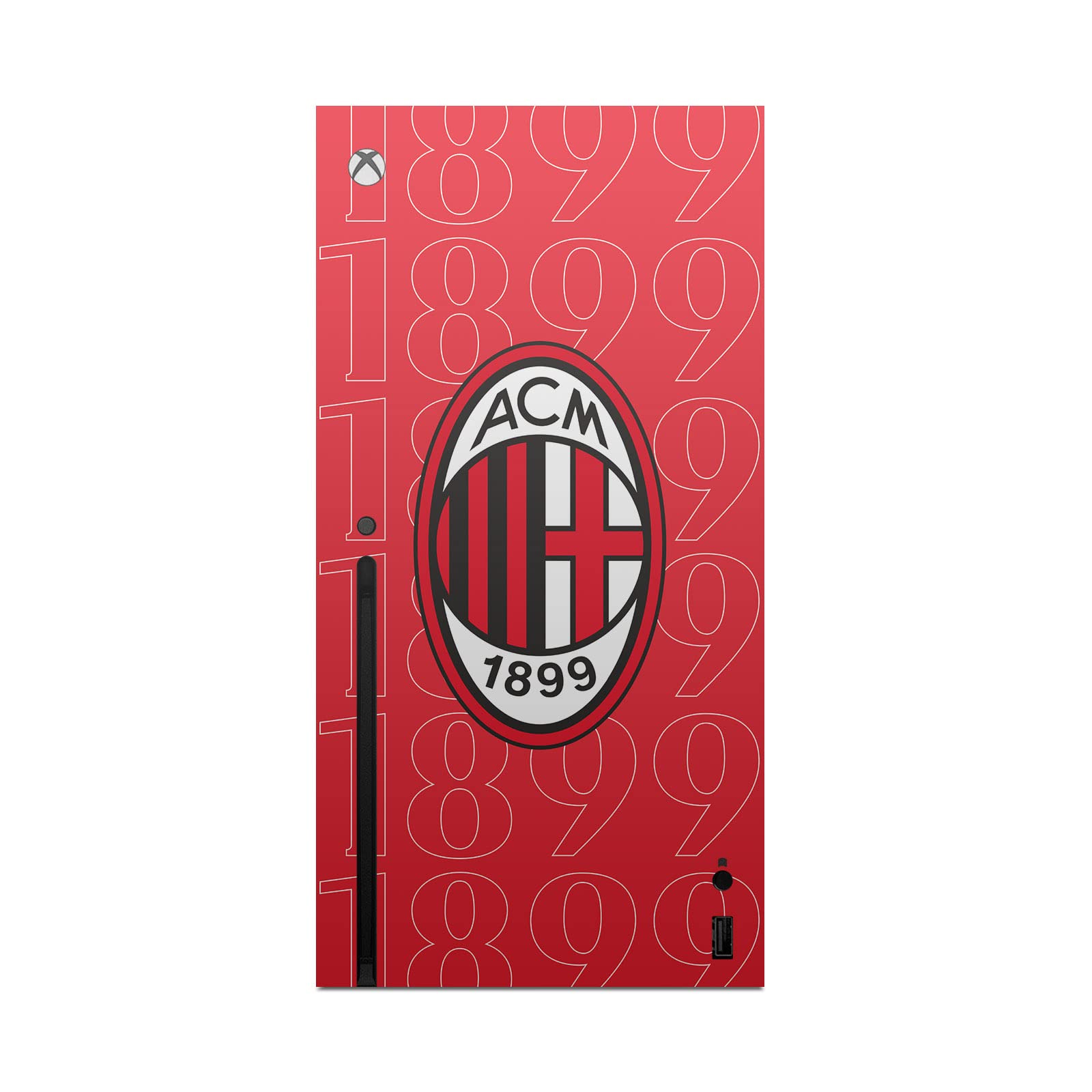 Head Case Designs Officially Licensed AC Milan 1899 Black Logo Art Vinyl Sticker Gaming Skin Decal Cover Compatible with Xbox Series X Console and Controller Bundle