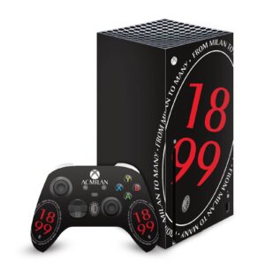 head case designs officially licensed ac milan 1899 oversized art matte vinyl sticker gaming skin decal cover compatible with xbox series x console and controller bundle