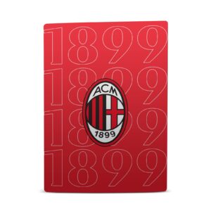 Head Case Designs Officially Licensed AC Milan 1899 Black Logo Art Matte Vinyl Faceplate Sticker Gaming Skin Decal Cover Compatible with Sony Playstation 5 PS5 Digital Edition Console