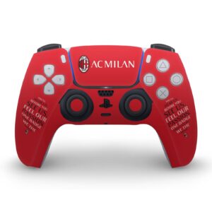 Head Case Designs Officially Licensed AC Milan Typography Art Vinyl Faceplate Sticker Gaming Skin Decal Cover Compatible with Sony PlayStation 5 PS5 Digital Edition Console and DualSense Controller