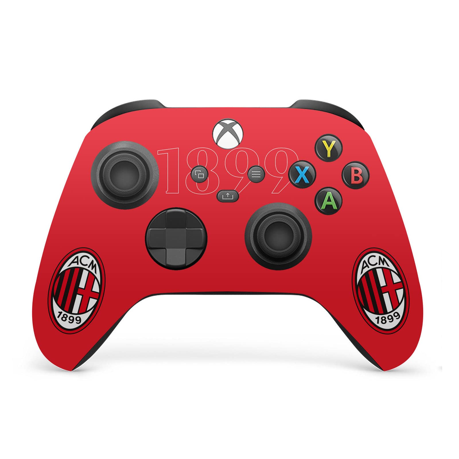 Head Case Designs Officially Licensed AC Milan 1899 Black Logo Art Vinyl Sticker Gaming Skin Decal Cover Compatible with Xbox Series X Console and Controller Bundle