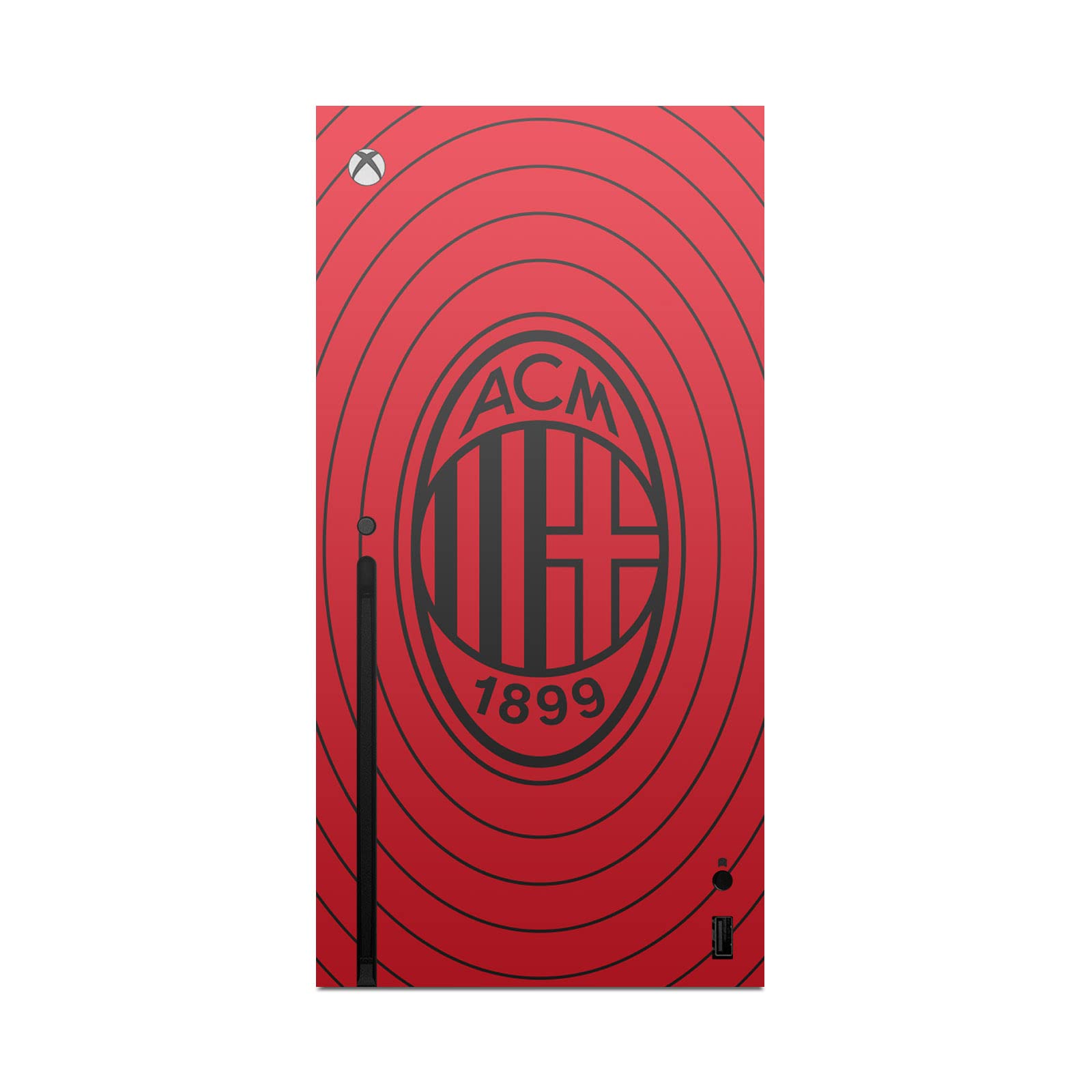 Head Case Designs Officially Licensed AC Milan Red and Black Art Matte Vinyl Sticker Gaming Skin Decal Cover Compatible with Xbox Series X Console and Controller Bundle