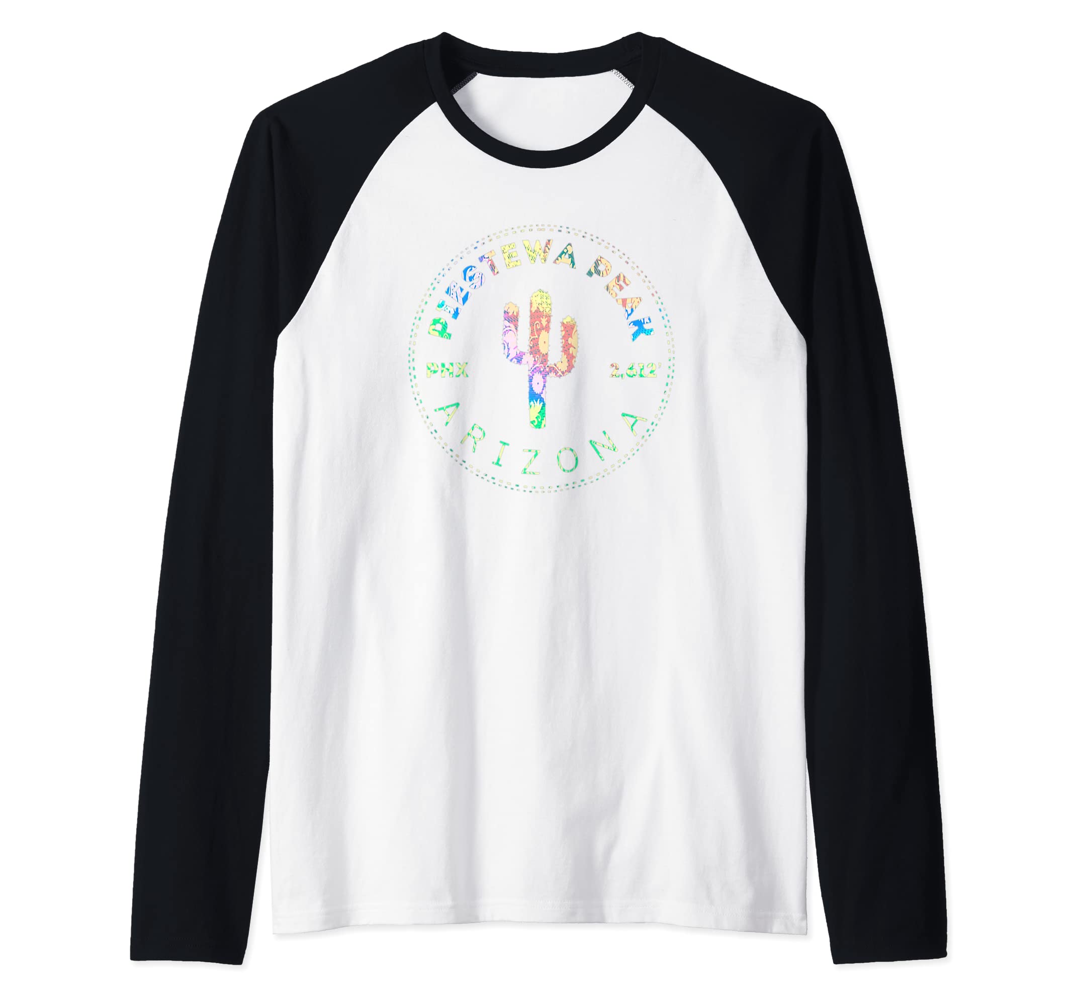 Piestewa Peak - Phoenix Arizona Western Bandana Print Raglan Baseball Tee