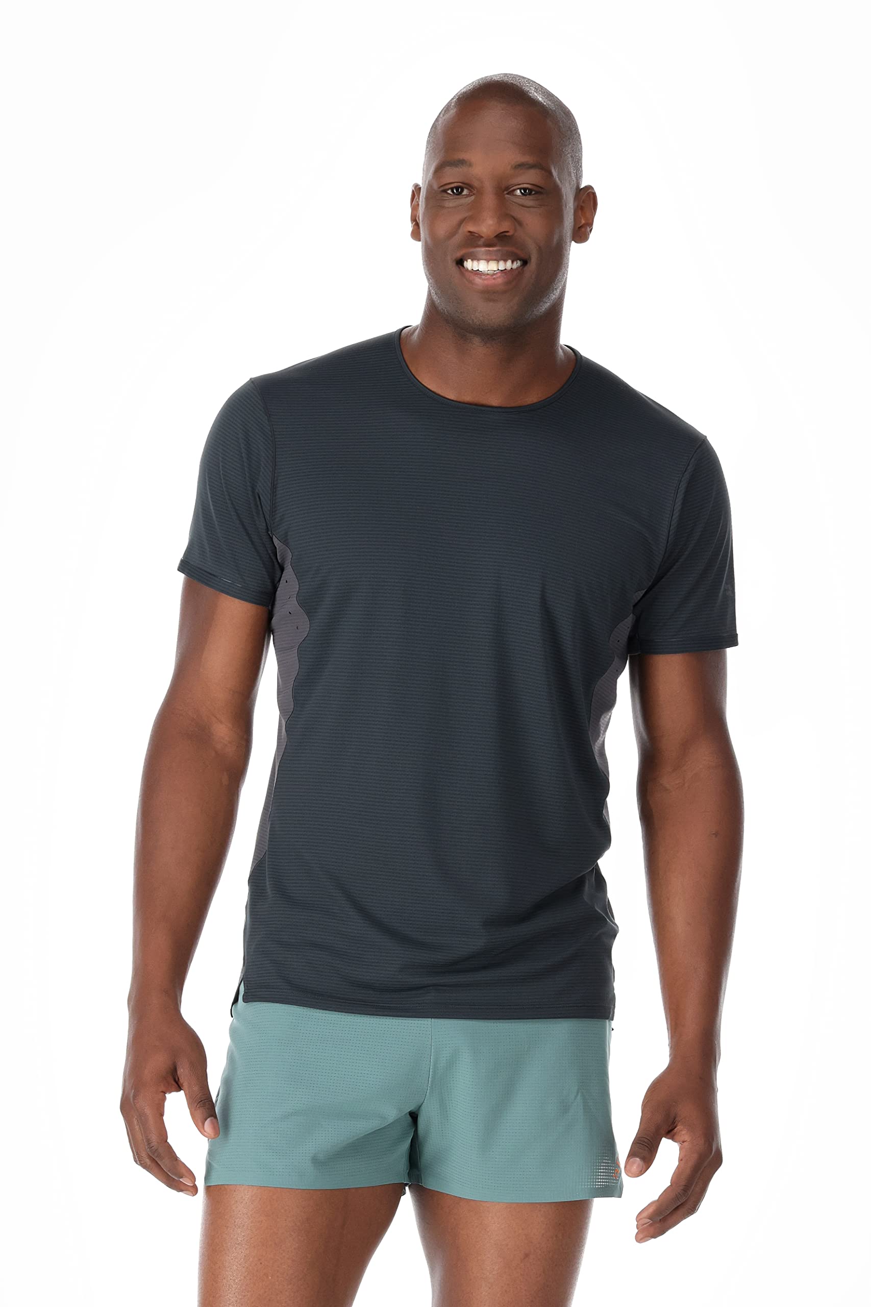 Rab Men's Sonic Ultra Tee Lightweight Quick-Drying T-Shirt for Hiking & Trail Running - Beluga/Graphene - Small