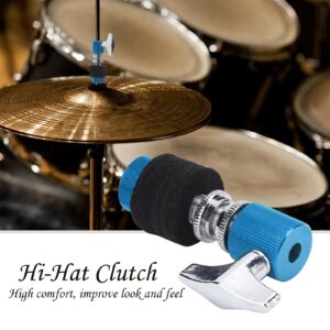 Hi‑Hat Clutch, Aluminum Alloy Quick Release Hi Hat Clutch Cymbal Holder Self-Locking Knob Instrument Playing Accessories(blue)