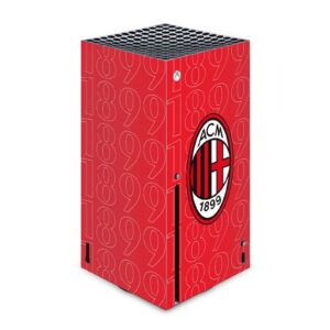 head case designs officially licensed ac milan 1899 black logo art matte vinyl sticker gaming skin decal cover compatible with xbox series x console