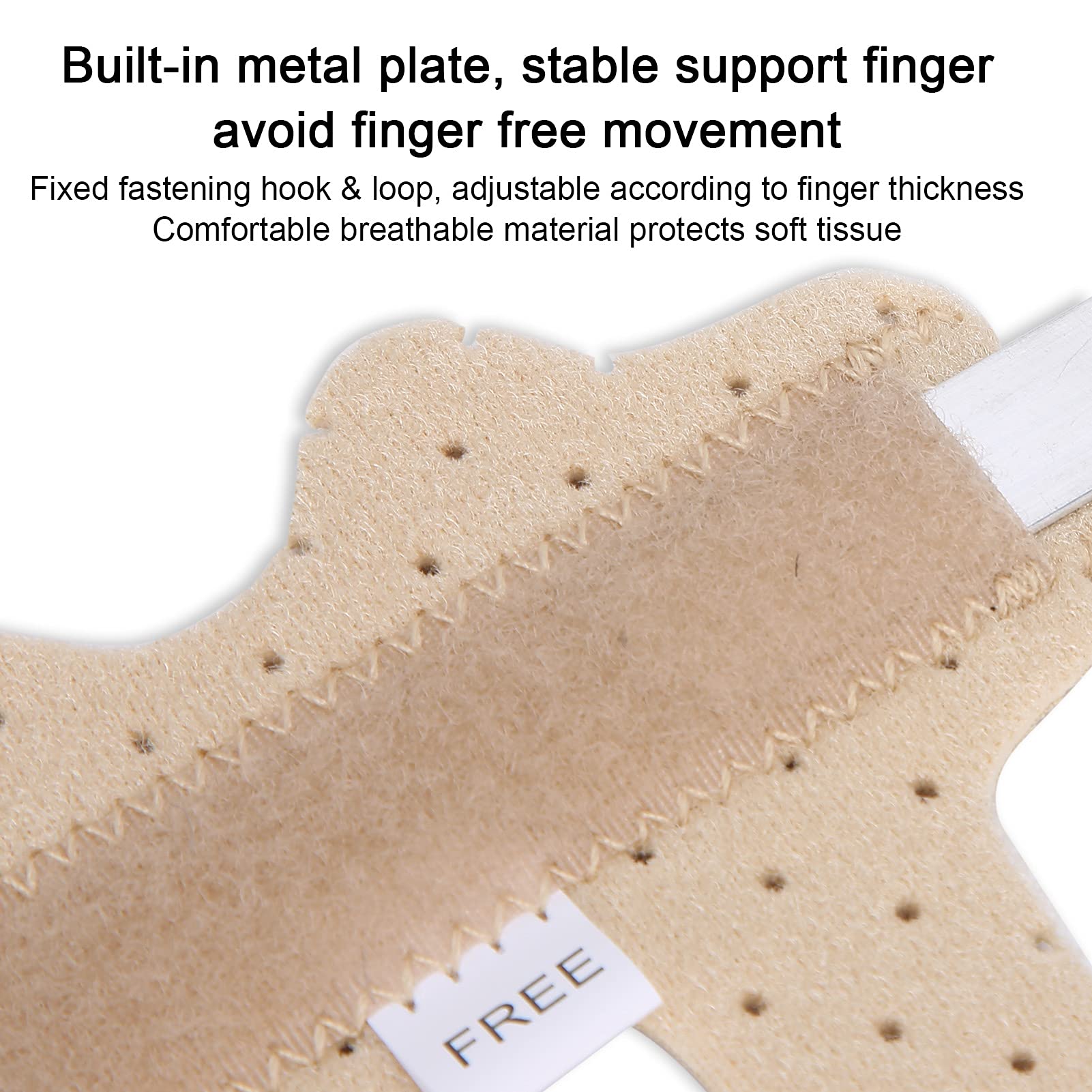 Milltrip Finger Splint, Finger Splint Brace Finger Sprain Fracture Fixation Support for Index Middle Finger (Skin Color)