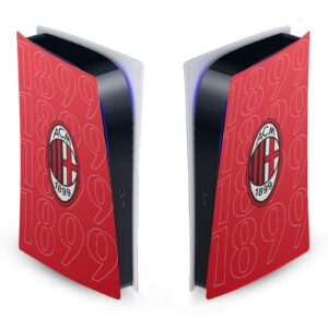 Head Case Designs Officially Licensed AC Milan 1899 Black Logo Art Vinyl Faceplate Sticker Gaming Skin Decal Cover Compatible with Sony Playstation 5 PS5 Digital Edition Console