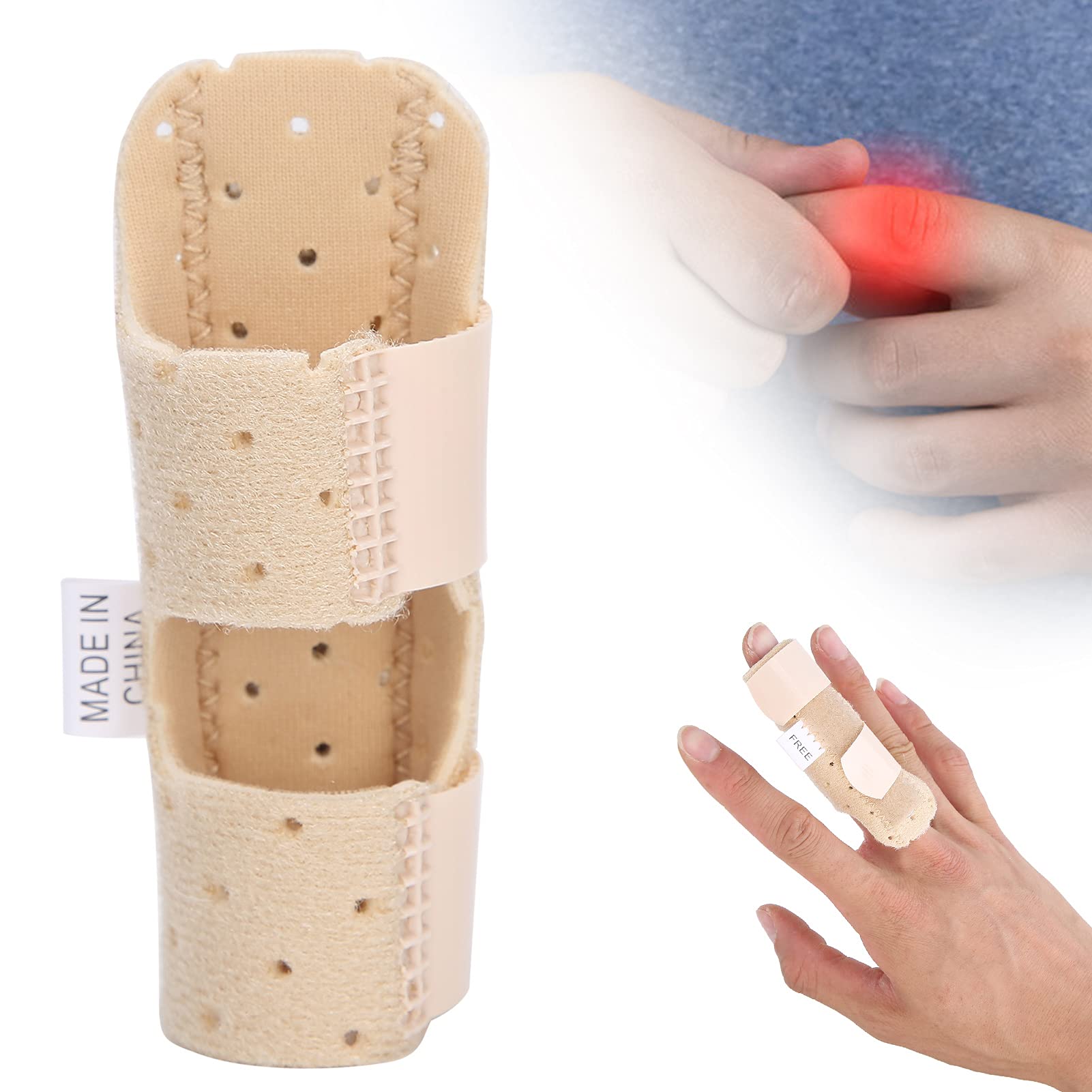 Milltrip Finger Splint, Finger Splint Brace Finger Sprain Fracture Fixation Support for Index Middle Finger (Skin Color)