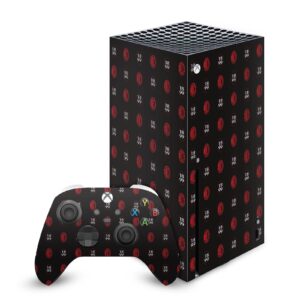 head case designs officially licensed ac milan pattern logo art vinyl sticker gaming skin decal cover compatible with xbox series x console and controller bundle