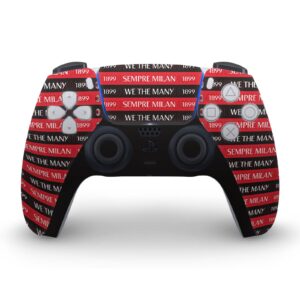 Head Case Designs Officially Licensed AC Milan Sempre Milan 1899 Art Vinyl Faceplate Sticker Gaming Skin Decal Compatible with Sony PlayStation 5 PS5 Digital Edition Console and DualSense Controller