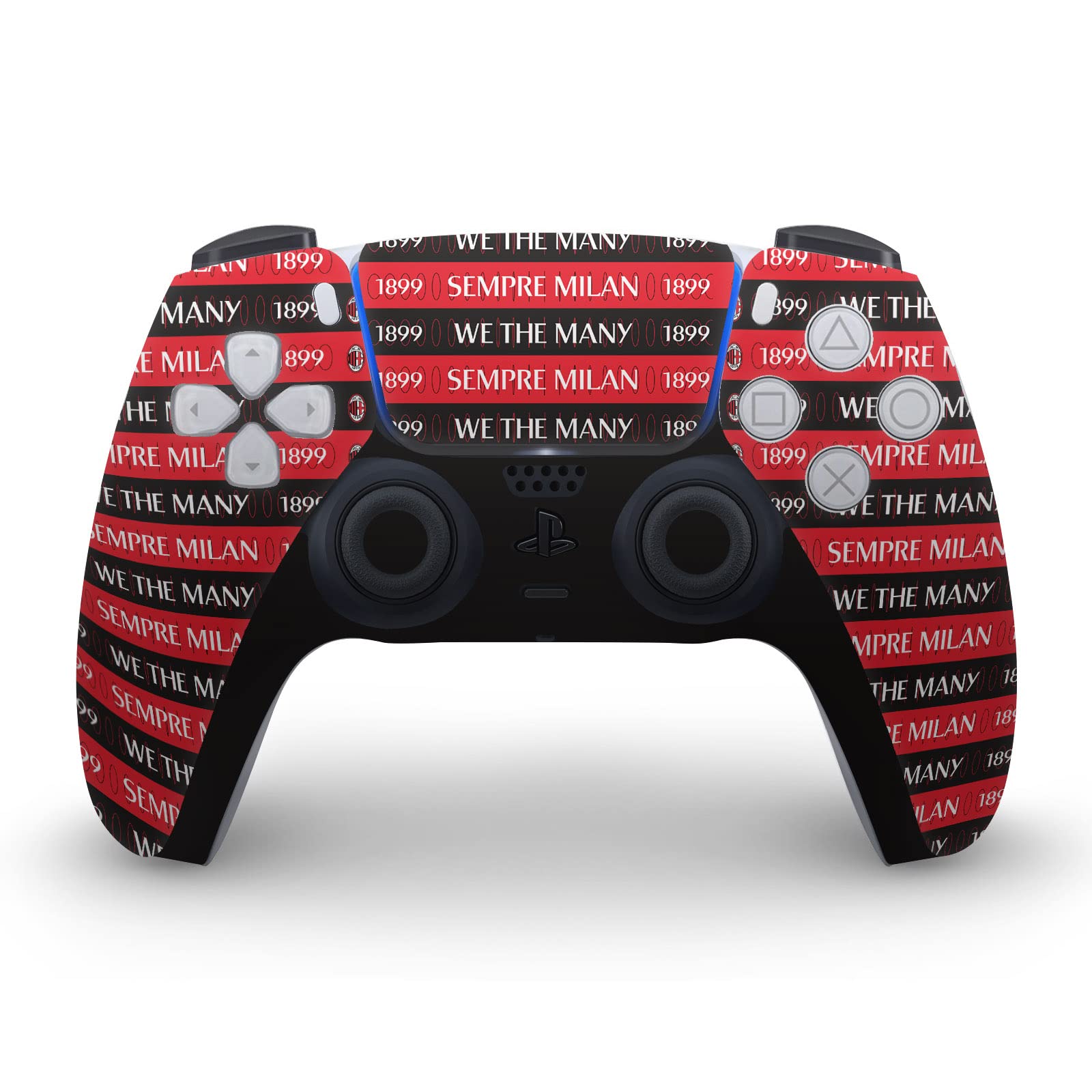 Head Case Designs Officially Licensed AC Milan Sempre Milan 1899 Art Vinyl Faceplate Sticker Gaming Skin Decal Compatible with Sony PlayStation 5 PS5 Digital Edition Console and DualSense Controller