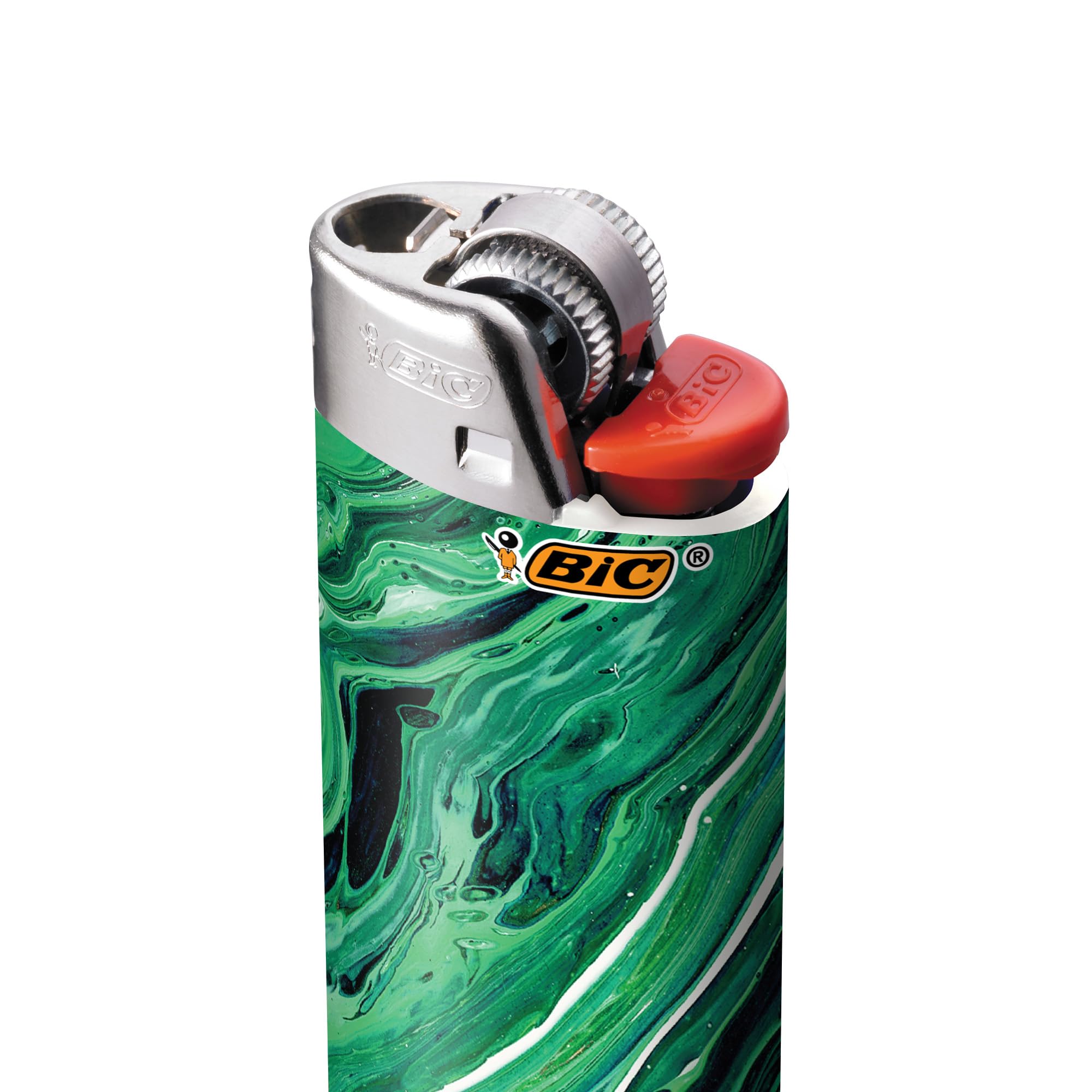 BIC Maxi Pocket Lighter, Special Edition Marble Collection, Assorted Unique Lighter Designs, 50 Count Tray of Lighters