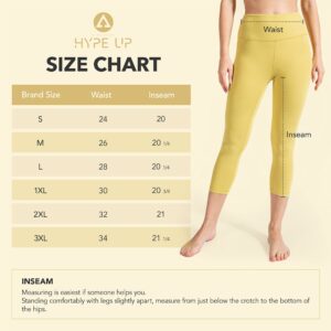 Hype Up Women's High Waisted Buttery Super Soft Capri Length Activewear Legging (S-3X) Lavender