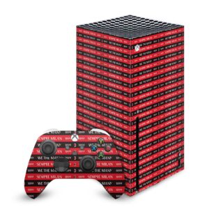 head case designs officially licensed ac milan sempre milan 1899 art matte vinyl sticker gaming skin decal cover compatible with xbox series x console and controller bundle