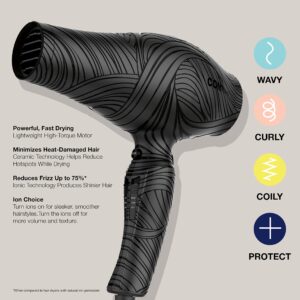 Conair The Curl Collective 1875 Watt Ionic Ceramic Hair Dryer, Black, 18"