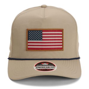 Paramount Outdoors American Flag Performance Ripstop American Fit US Patriotic Cap Fits Head Sizes MD - XX (Khaki)