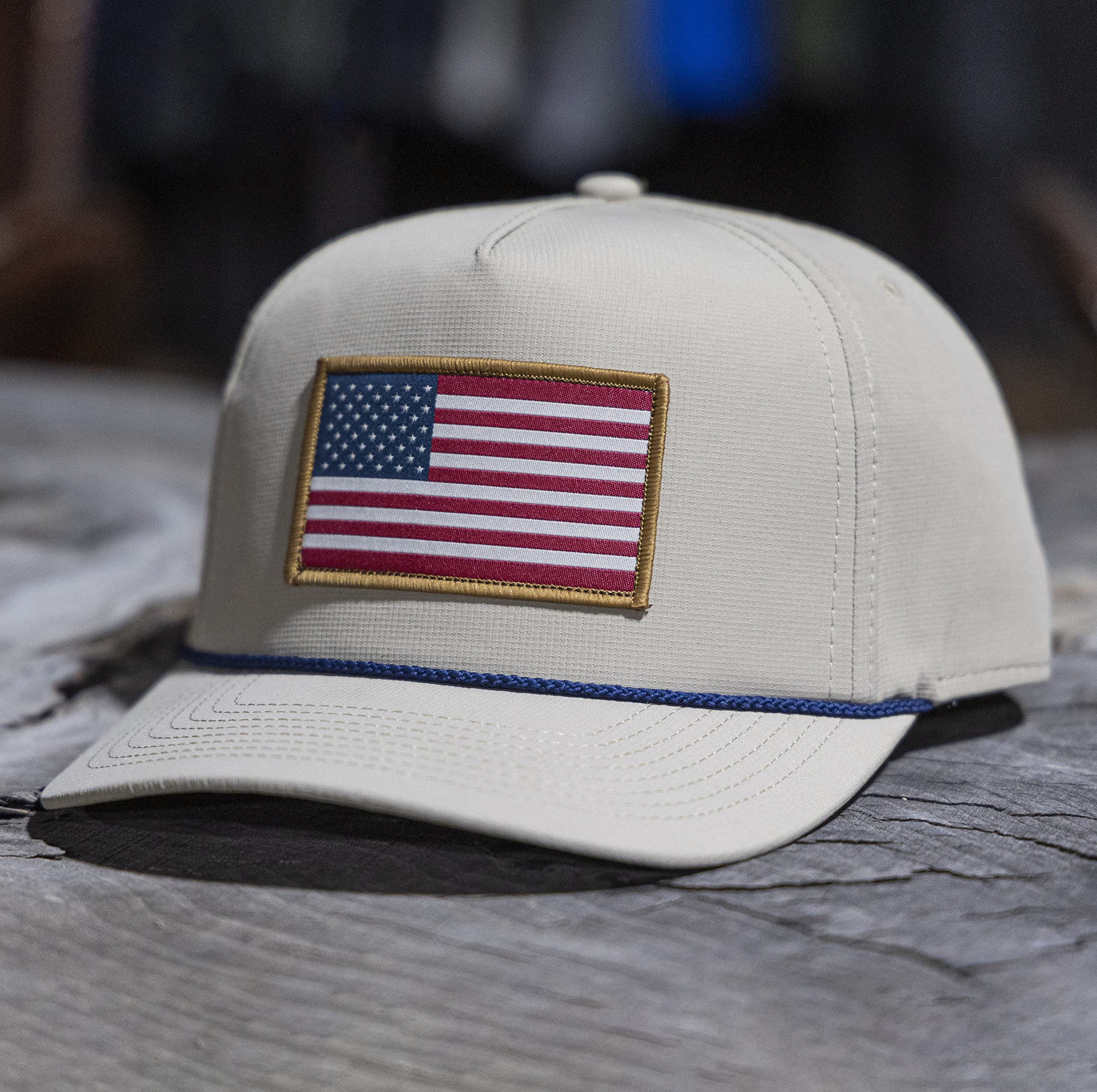 Paramount Outdoors American Flag Performance Ripstop American Fit US Patriotic Cap Fits Head Sizes MD - XX (Khaki)