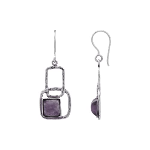 Silpada 'Iconic' Amethyst Drop Earrings in Sterling Silver