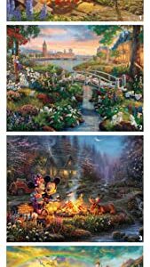 Ceaco - 4 in 1 Multipack - Thomas Kinkade - Disney Dreams Collection - Donald & Daisy Duck, 101 Dalmatians, Mickey, Minnie, & Pluto, & The Little Mermaid - (4) 500 Piece Jigsaw Puzzles