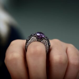 4.00Ct Heart Cut Purple Amethyst & Diamond Angel Wings Engagement Ring 925 Sterling Silver (6)