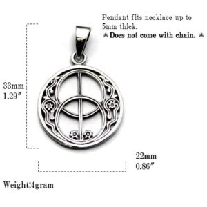 COSUMOSU Sterling Silver Chalice Well Pendant Charm Symbol of Avalon