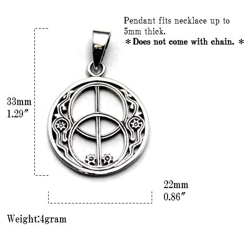 COSUMOSU Sterling Silver Chalice Well Pendant Charm Symbol of Avalon