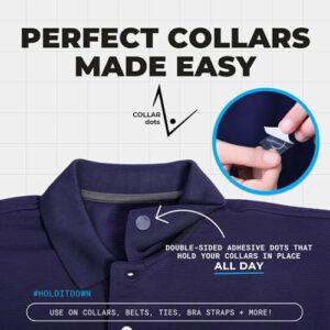 Collar Dots (144 Dots -3 Pack) Collar Stays for Men’s Dress Shirts & Polo’s. Fashion Hack for Plastic, Metal, & Magnetic Collar Stay 24hr Hold