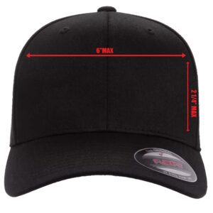 Custom Flex Fit Hat - Add Your Own Text Embroidered - Fitted Hat (L/XL, Black)