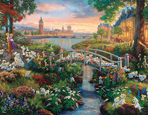 Ceaco - 4 in 1 Multipack - Thomas Kinkade - Disney Dreams Collection - Donald & Daisy Duck, 101 Dalmatians, Mickey, Minnie, & Pluto, & The Little Mermaid - (4) 500 Piece Jigsaw Puzzles