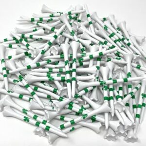 NorthPointe Four Leaf Clover/Shamrock 3 ¼” Plastic Golf Tees – White with Green - 100 Tees in Bulk