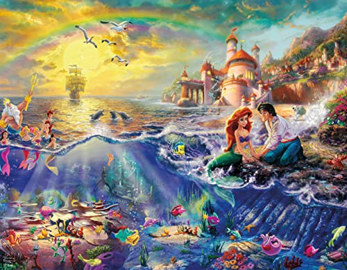 Ceaco - 4 in 1 Multipack - Thomas Kinkade - Disney Dreams Collection - Donald & Daisy Duck, 101 Dalmatians, Mickey, Minnie, & Pluto, & The Little Mermaid - (4) 500 Piece Jigsaw Puzzles