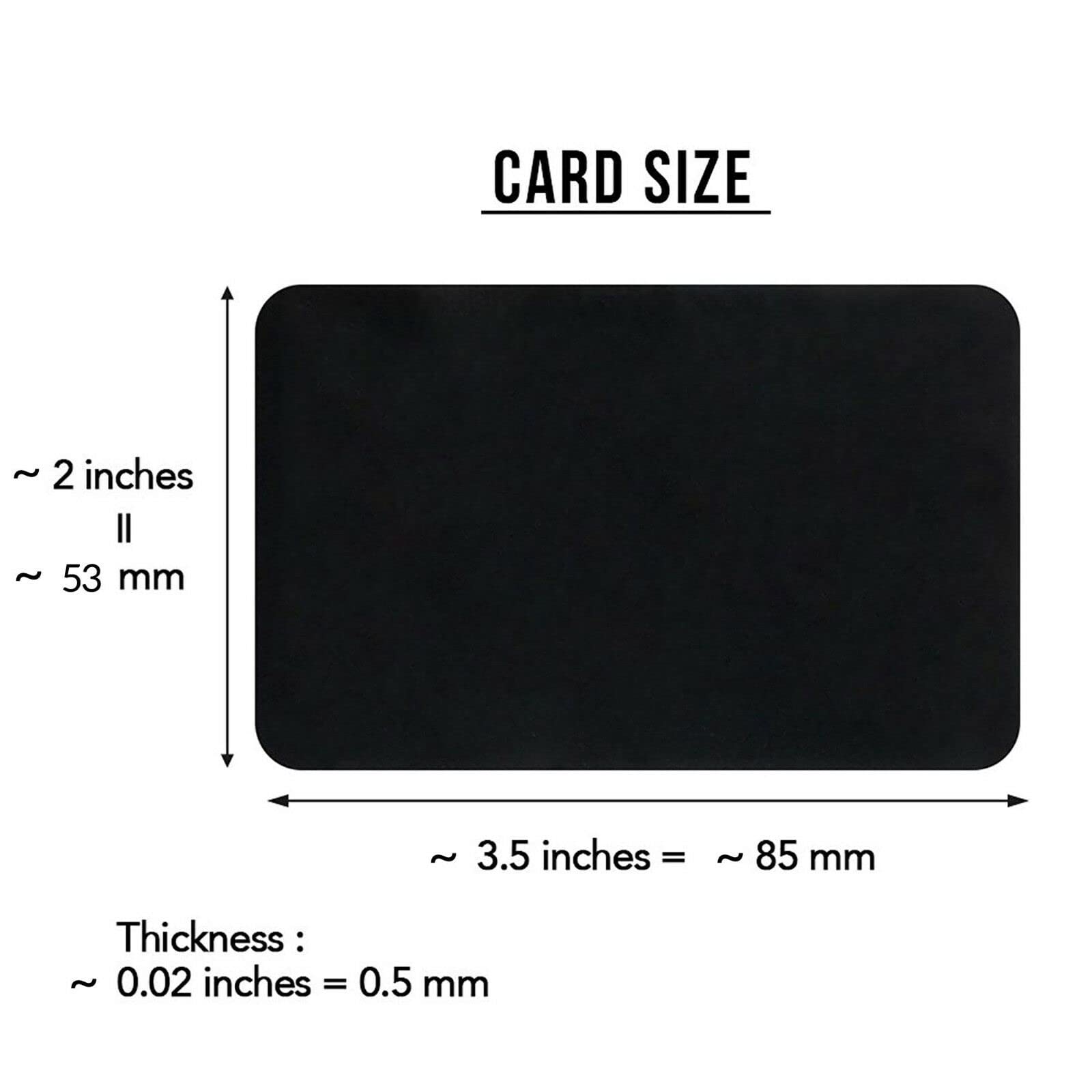 Personalized Text Engraving Wallet Insert Card (Black)