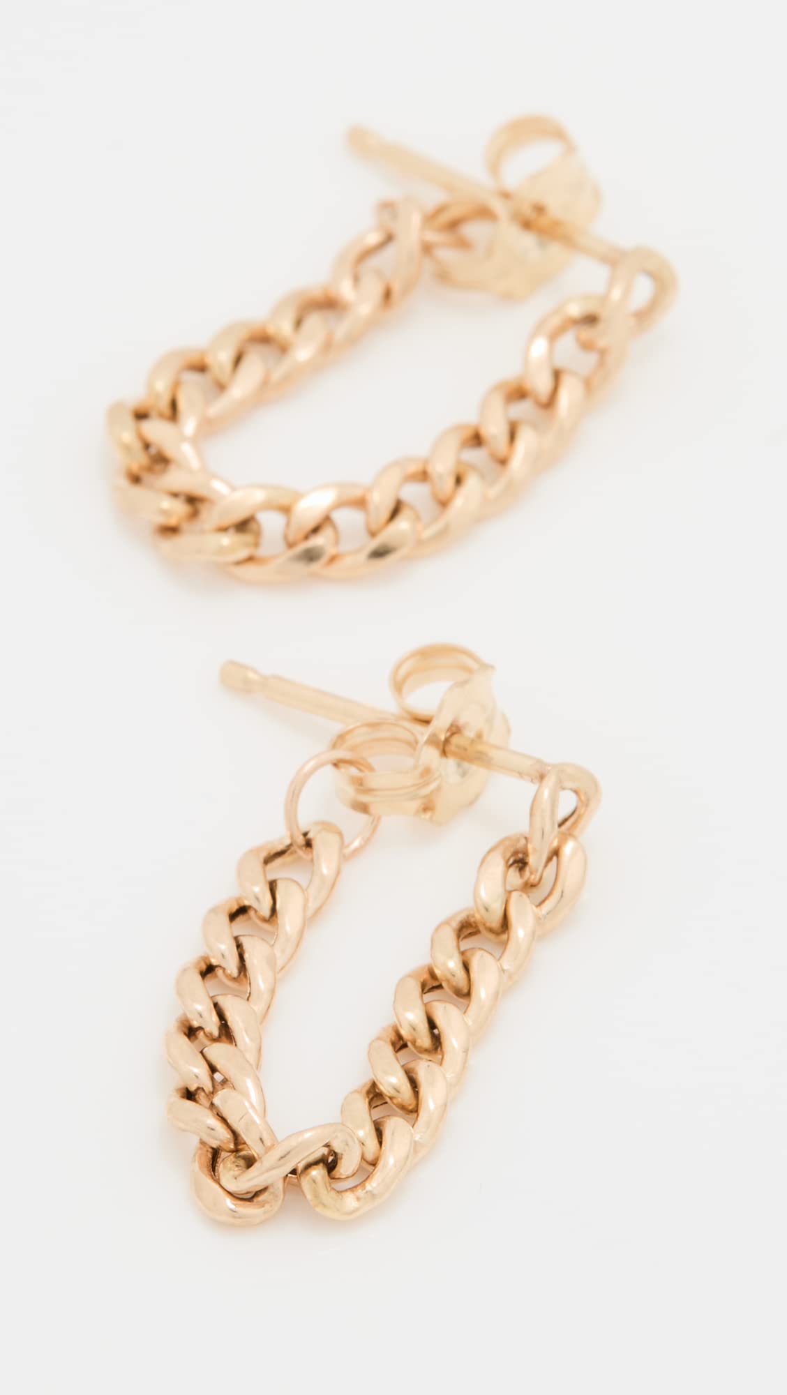 Zoe Chicco Women's 14k Gold Small Curb Chain Huggie Earrings, Gold, One Size